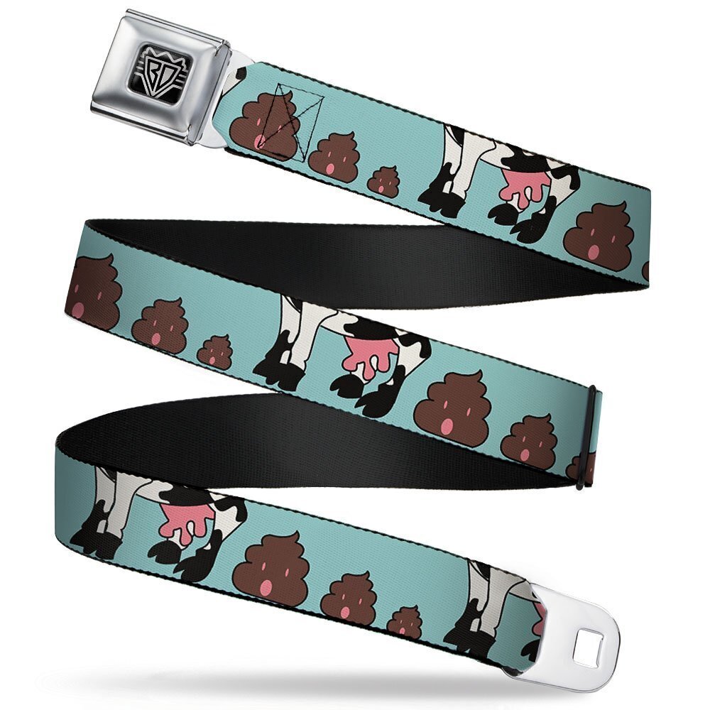 7753 Seatbelt Belt - Cow Poops Color - 1.5" Wide - 24-38 Inches in Length